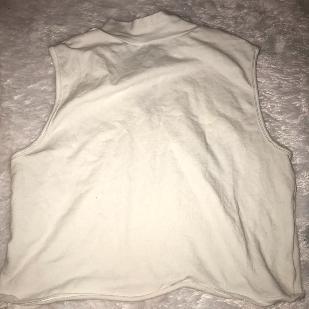 White Zip Up Crop Top